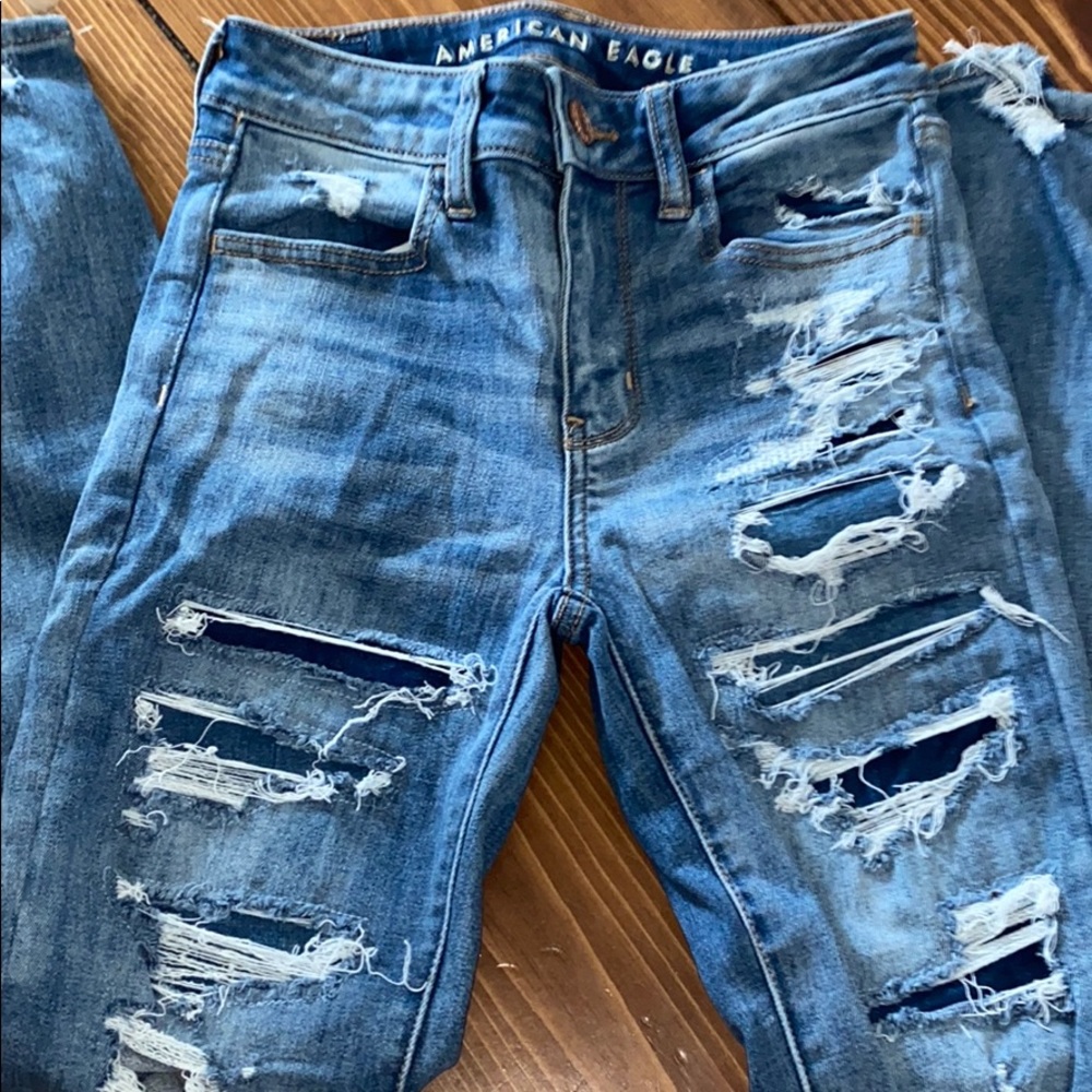 American eagle high wasited ripped  jeans